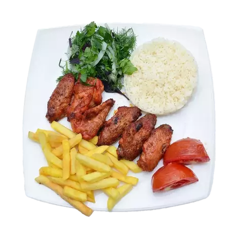 Куриные крылышки и фри Altyn açar 